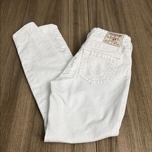 Women’s True Religion Jennie Curvy Skinny Jeans White Size 26 Big T